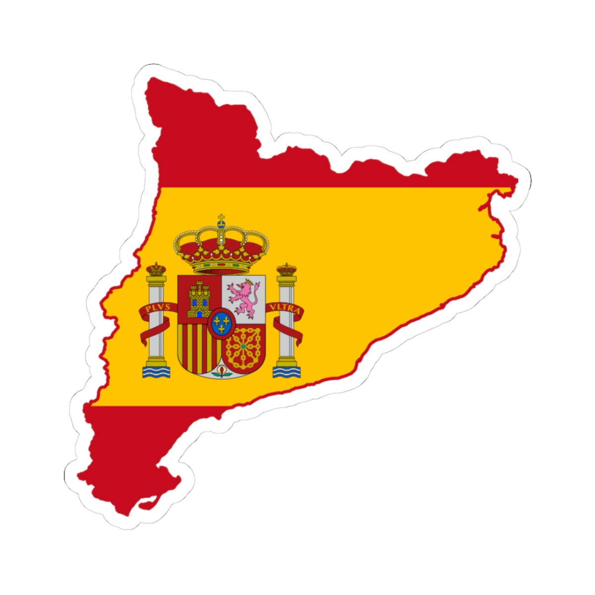 Flag map of Catalonia Spain (Spain) STICKER Vinyl Kiss-Cut Decal