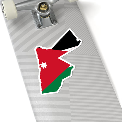 Flag-map of Jordan precise boundaries (Jordan) STICKER Vinyl Kiss-Cut Decal
