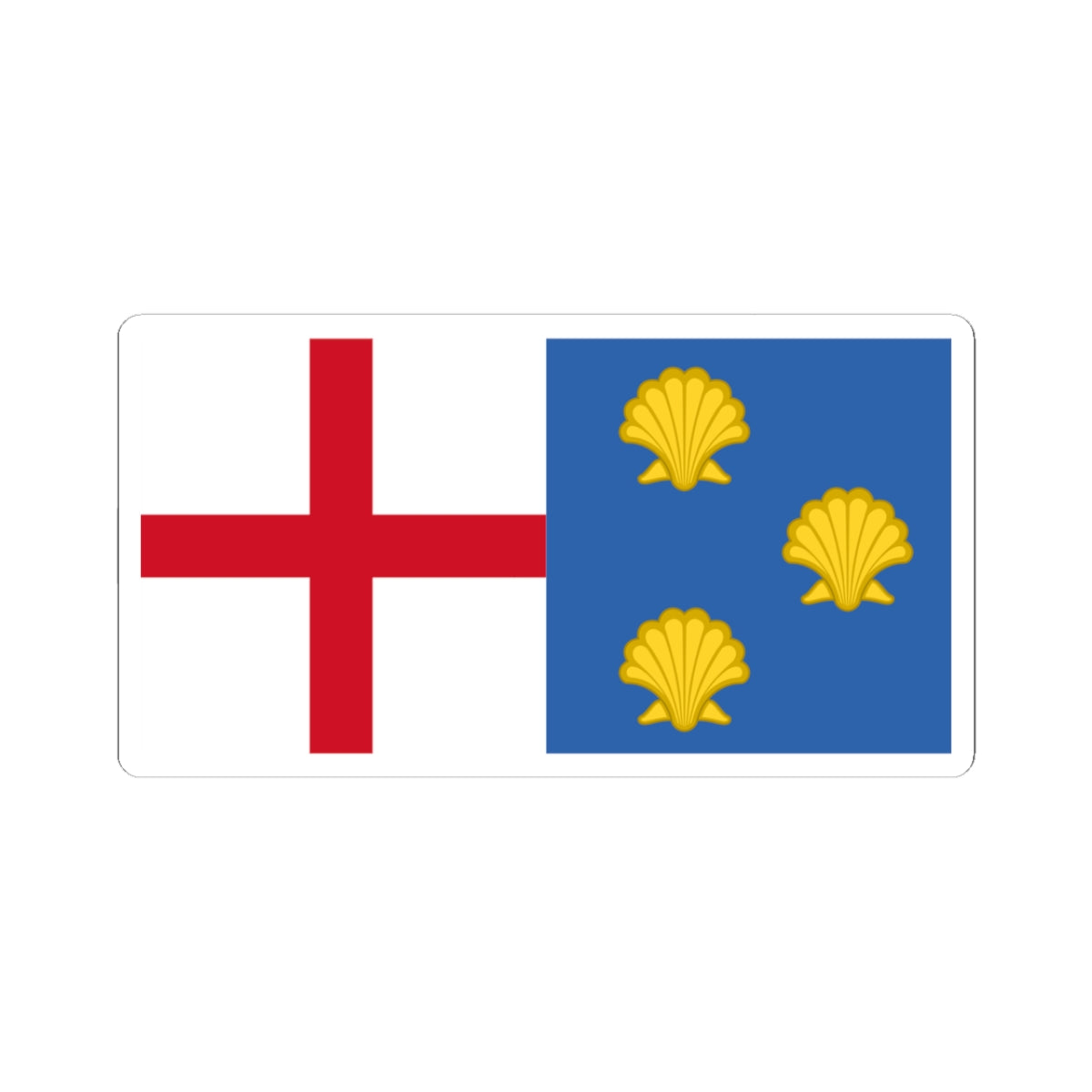 Flag of the Church of St James the Great Birlingham (England) STICKER Vinyl Kiss-Cut Decal