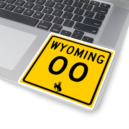 WY-00 (Wyoming) (Road Sign) STICKER Vinyl Kiss-Cut Decal