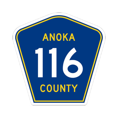 Anoka County 116 (Minnesota) (Road Sign) STICKER Vinyl Kiss-Cut Decal