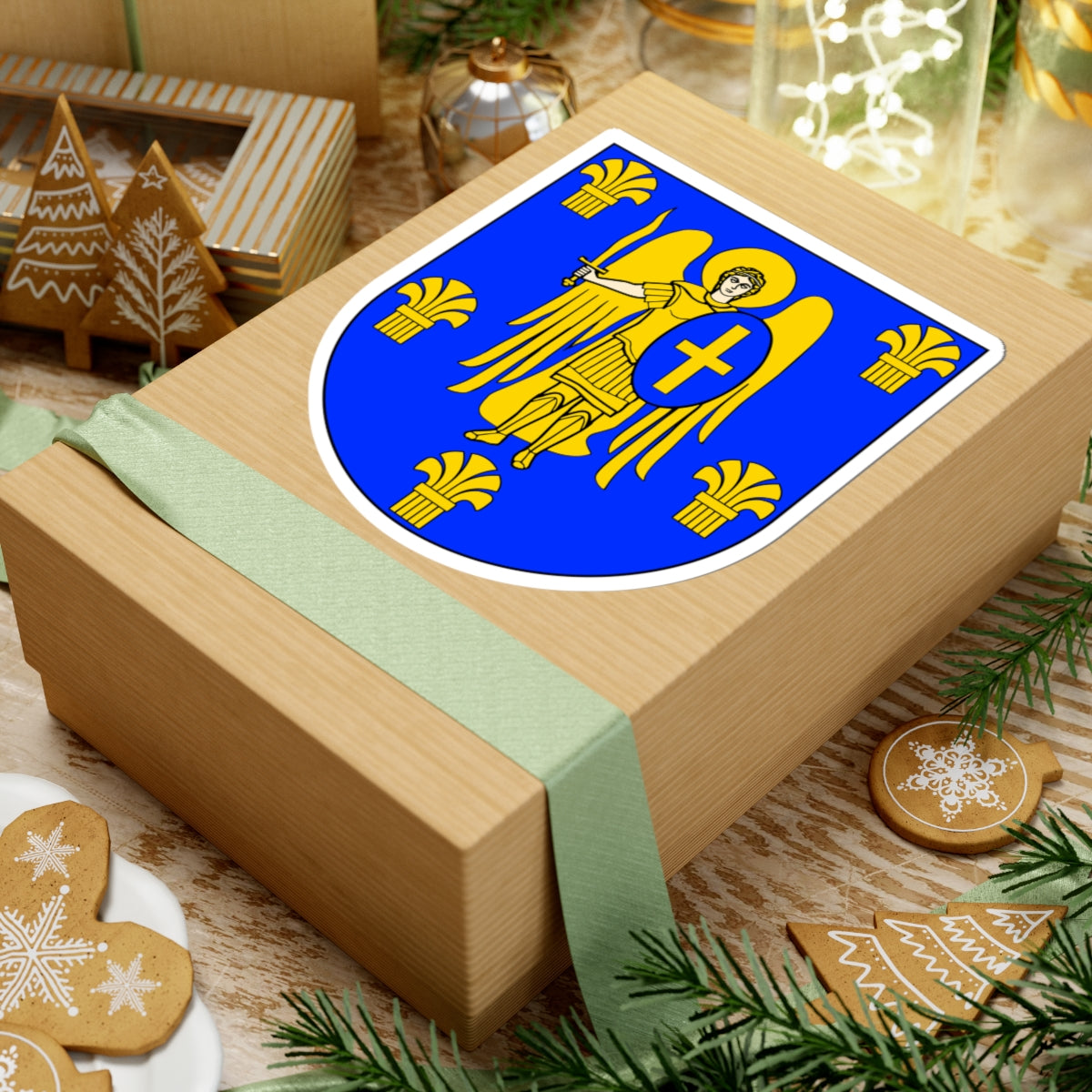 UKR Myronivka Raion COA (Ukraine) (Coat of Arms) STICKER Vinyl Kiss-Cut Decal