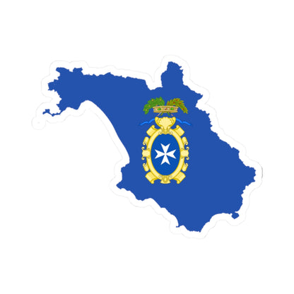 Flag map of the Province of Salerno (Italy) STICKER Vinyl Kiss-Cut Decal