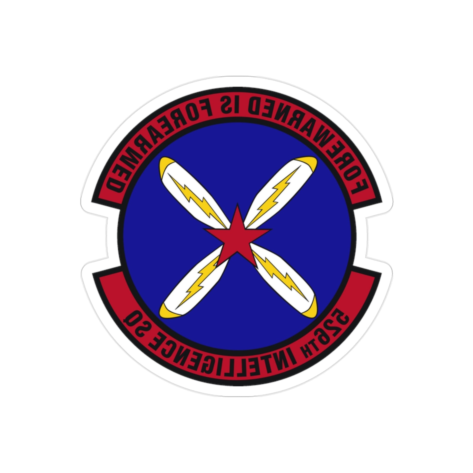 526th Intelligence Squadron (U.S. Air Force) REVERSE PRINT Transparent STICKER-2" × 2"-The Sticker Space