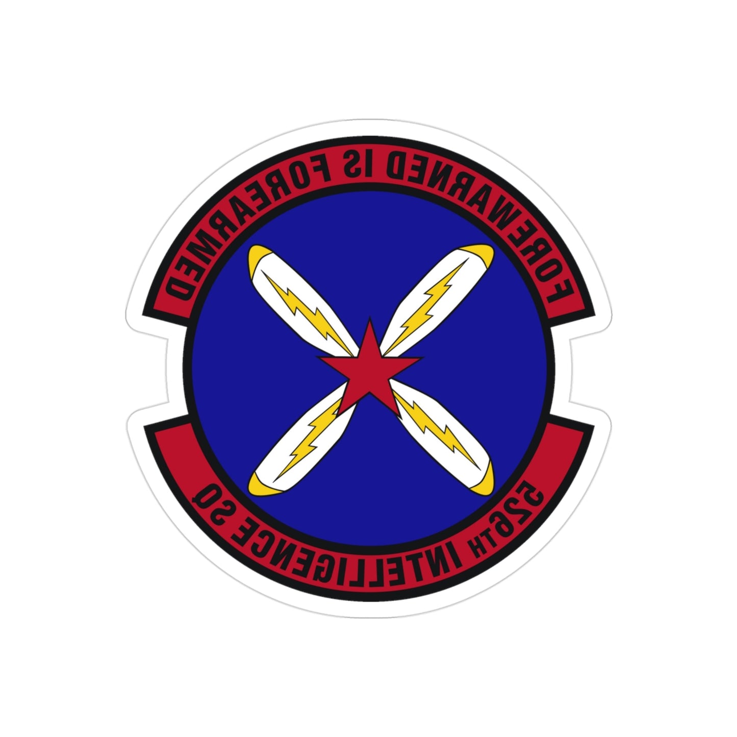 526th Intelligence Squadron (U.S. Air Force) REVERSE PRINT Transparent STICKER-3" × 3"-The Sticker Space