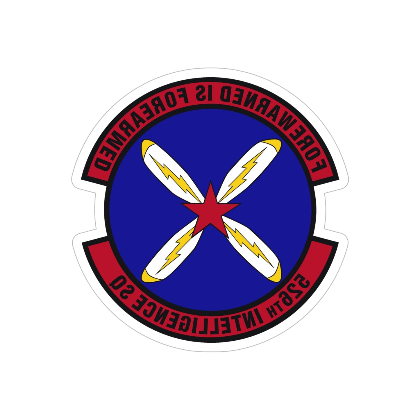 526th Intelligence Squadron (U.S. Air Force) REVERSE PRINT Transparent STICKER-5" × 5"-The Sticker Space