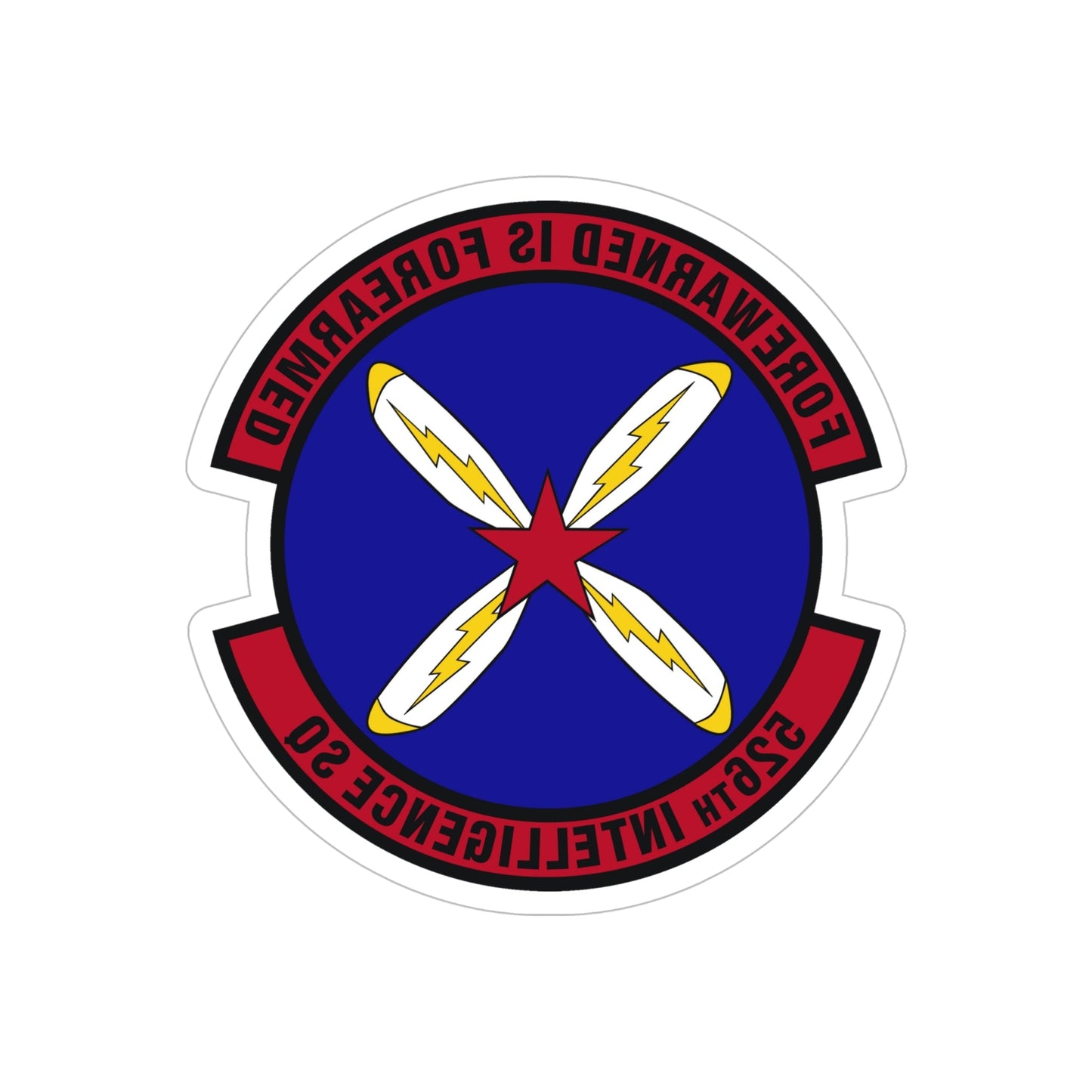 526th Intelligence Squadron (U.S. Air Force) REVERSE PRINT Transparent STICKER-6" × 6"-The Sticker Space