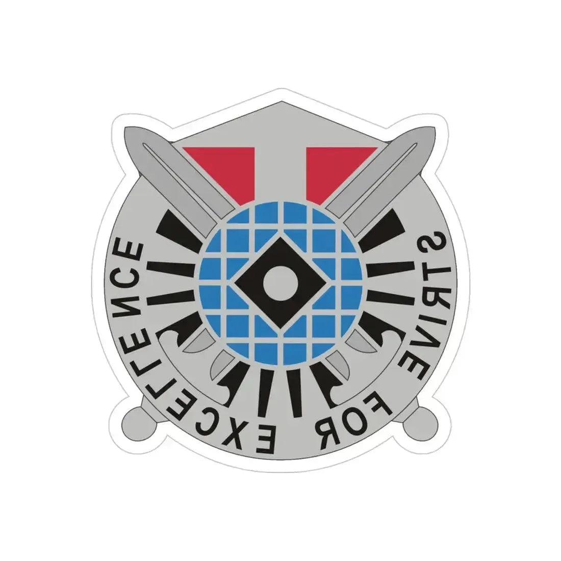 527 Military Intelligence Battalion (U.S. Army) REVERSE PRINT Transparent Die-Cut STICKER 4 Inch Die-Cut Transparent - The Sticker Space