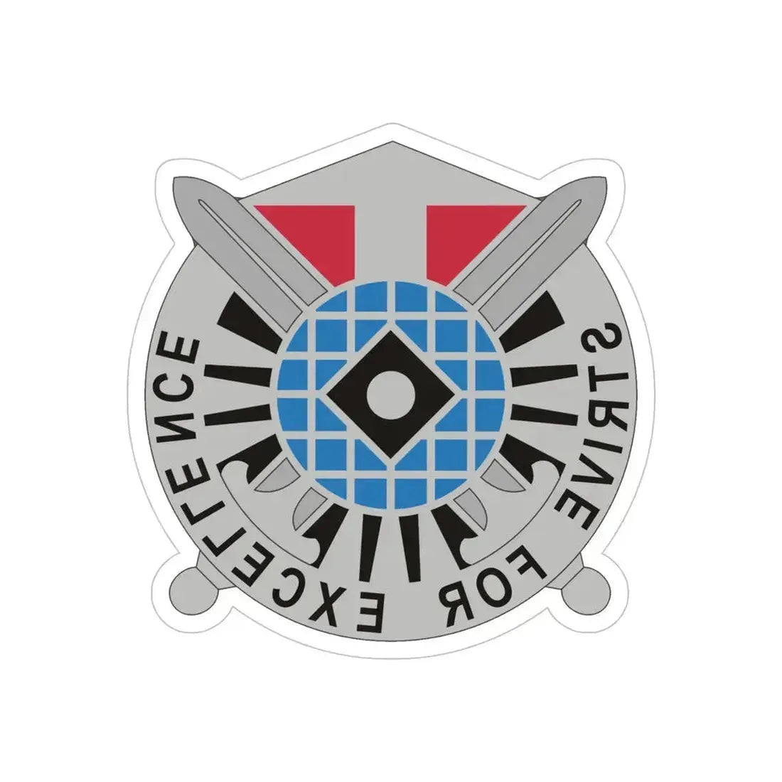 527 Military Intelligence Battalion (U.S. Army) REVERSE PRINT Transparent Die-Cut STICKER 5 Inch Die-Cut Transparent - The Sticker Space