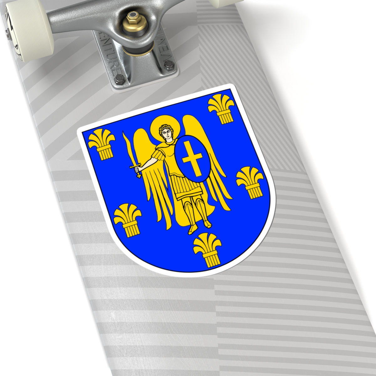 UKR Myronivka Raion COA (Ukraine) (Coat of Arms) STICKER Vinyl Kiss-Cut Decal