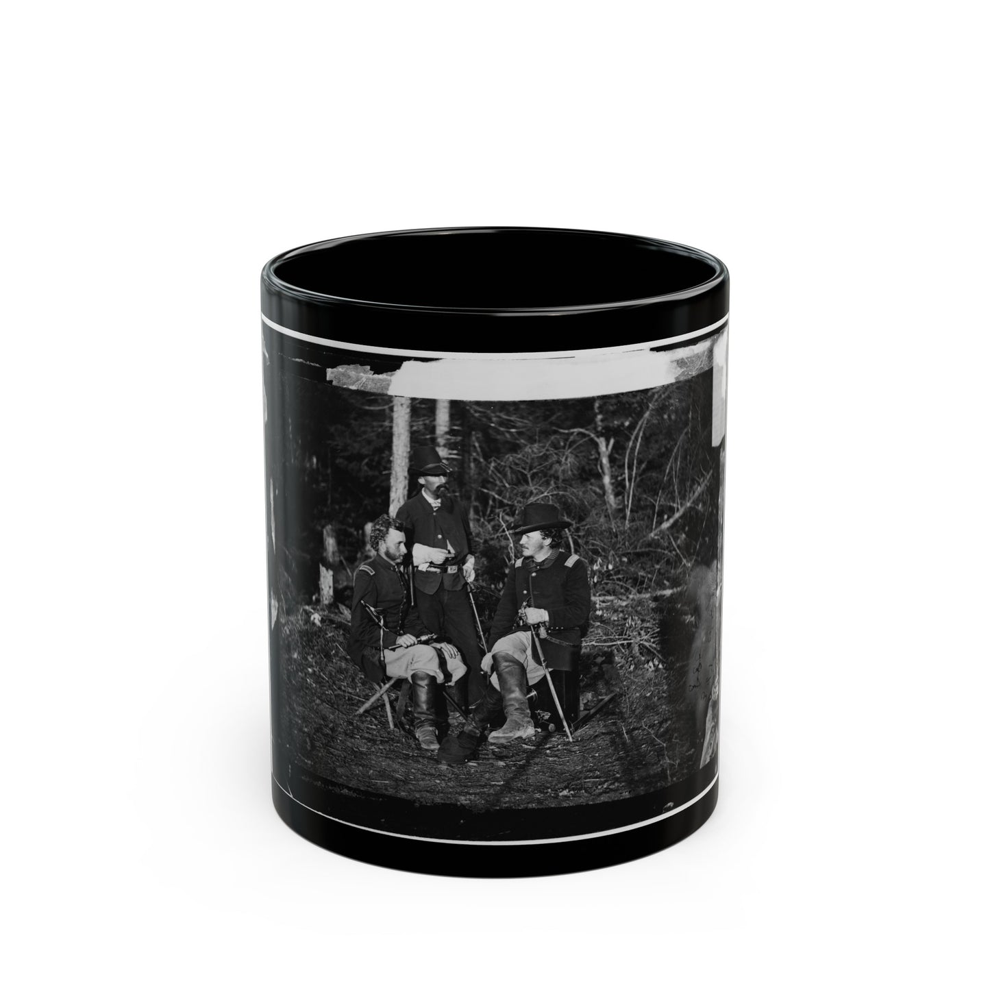 The Peninsula, Va. Lts. George A. Custer, Nicolas Bowen, And William G. Jones (U.S. Civil War) Black Coffee Mug