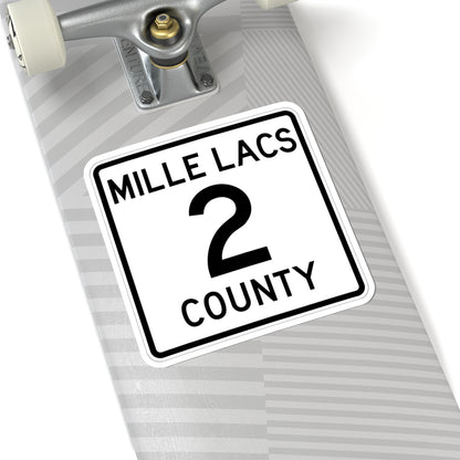 Mille Lacs County 2 MN (Minnesota) (Road Sign) STICKER Vinyl Kiss-Cut Decal