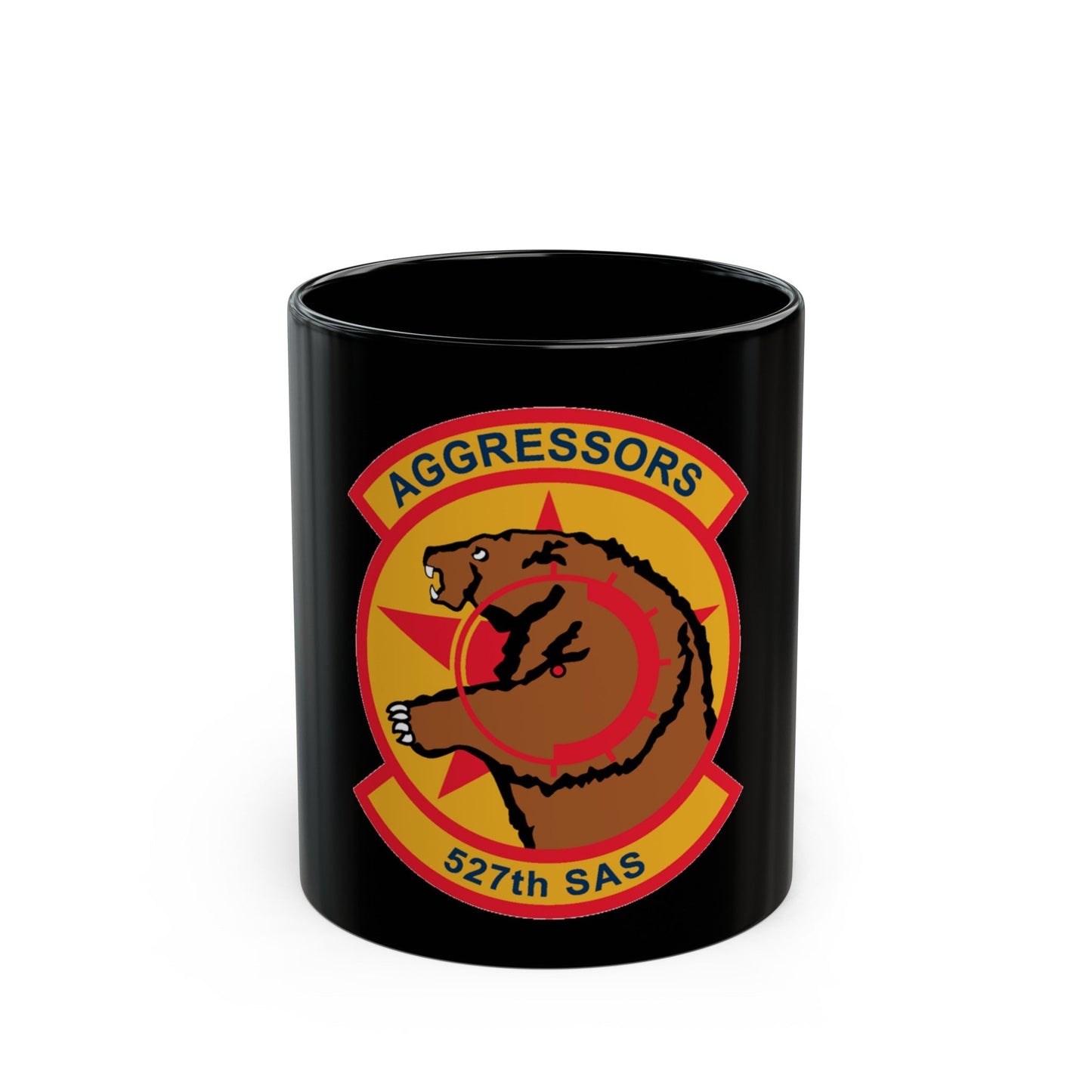 527TH SAS AGRESSORS (U.S. Air Force) Black Coffee Mug-11oz-The Sticker Space