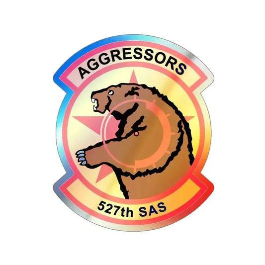527TH SAS AGRESSORS (U.S. Air Force) Holographic STICKER Die-Cut Vinyl Decal 6 Inch Holographic - The Sticker Space