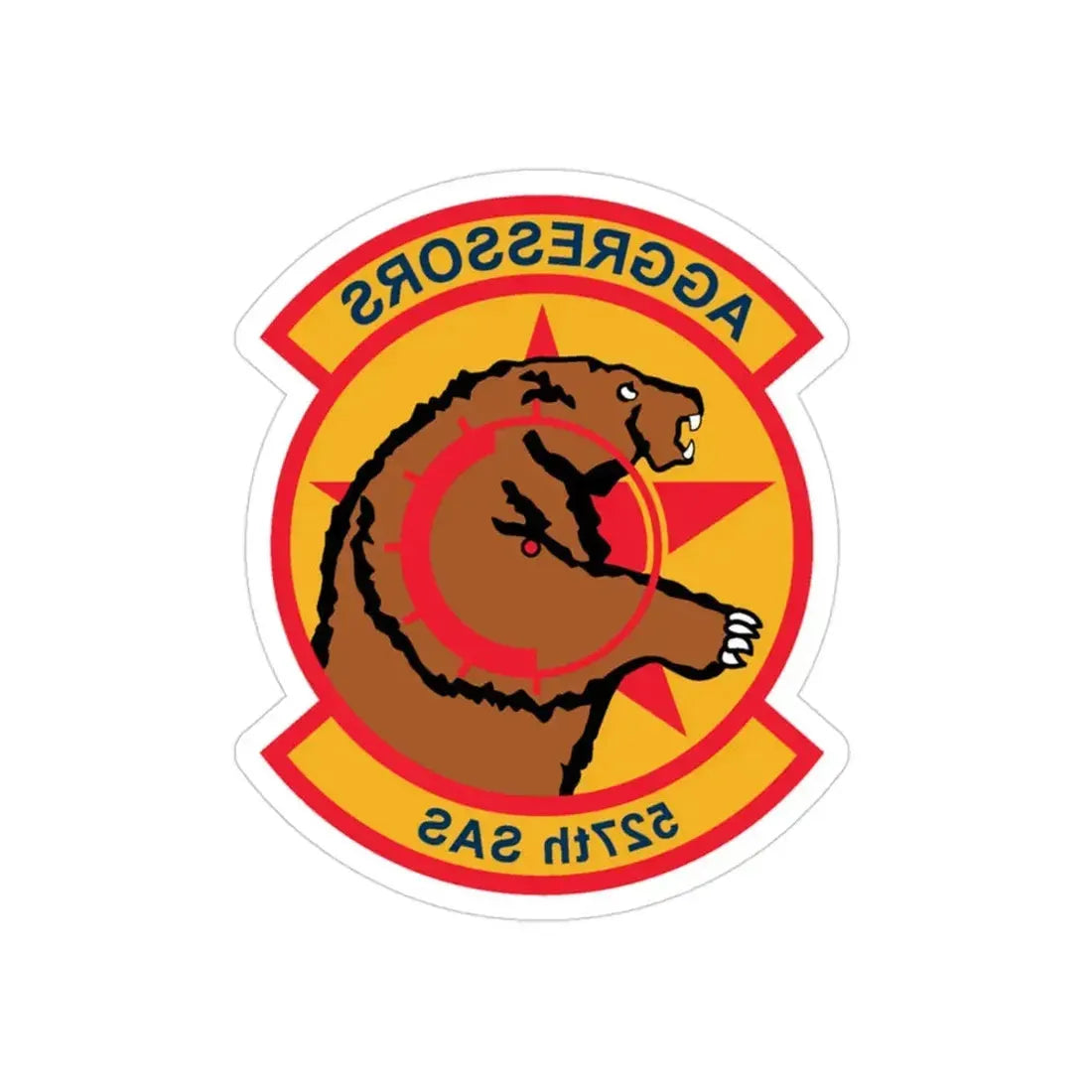 527TH SAS AGRESSORS (U.S. Air Force) REVERSE PRINT Transparent Die-Cut STICKER - The Sticker Space