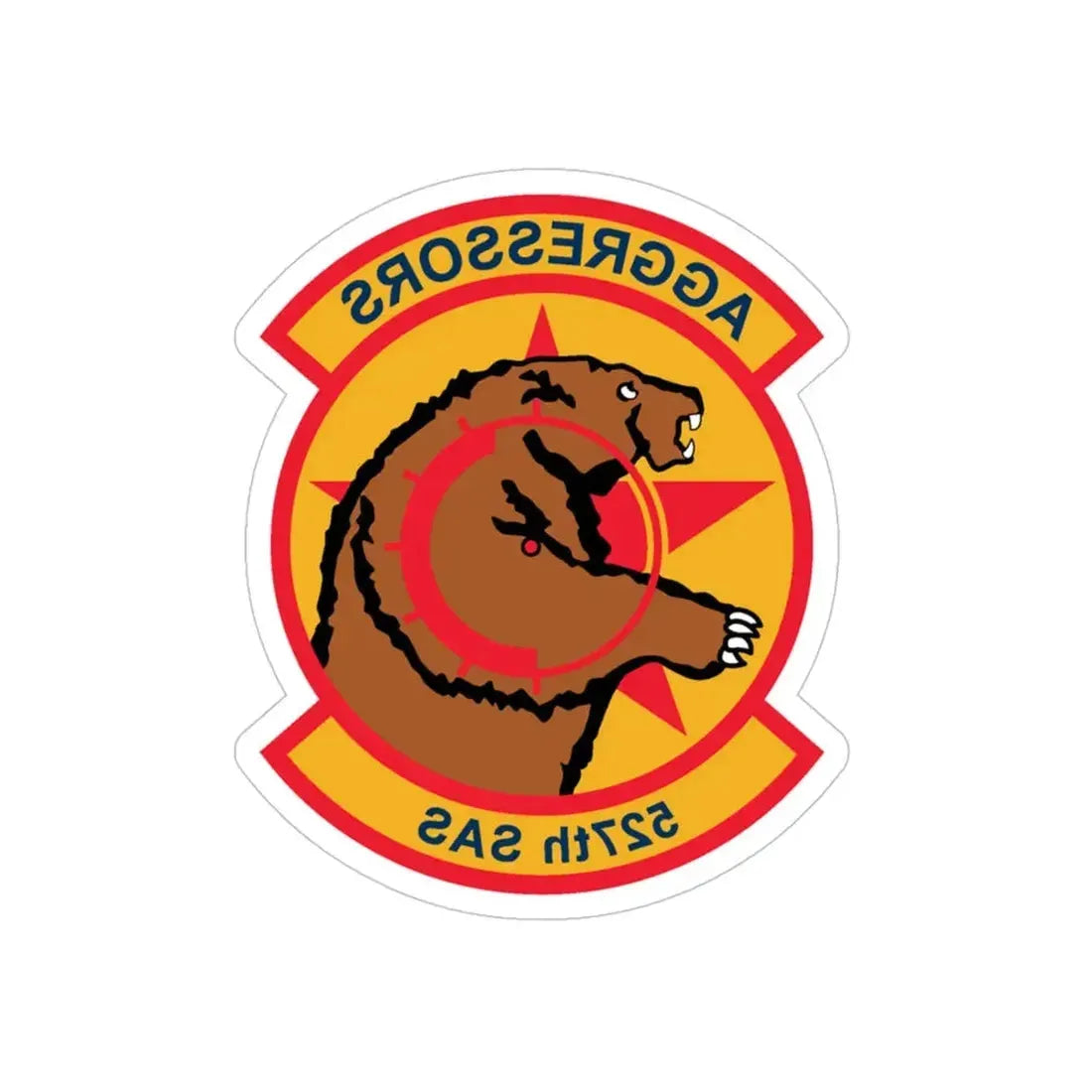 527TH SAS AGRESSORS (U.S. Air Force) REVERSE PRINT Transparent Die-Cut STICKER - The Sticker Space