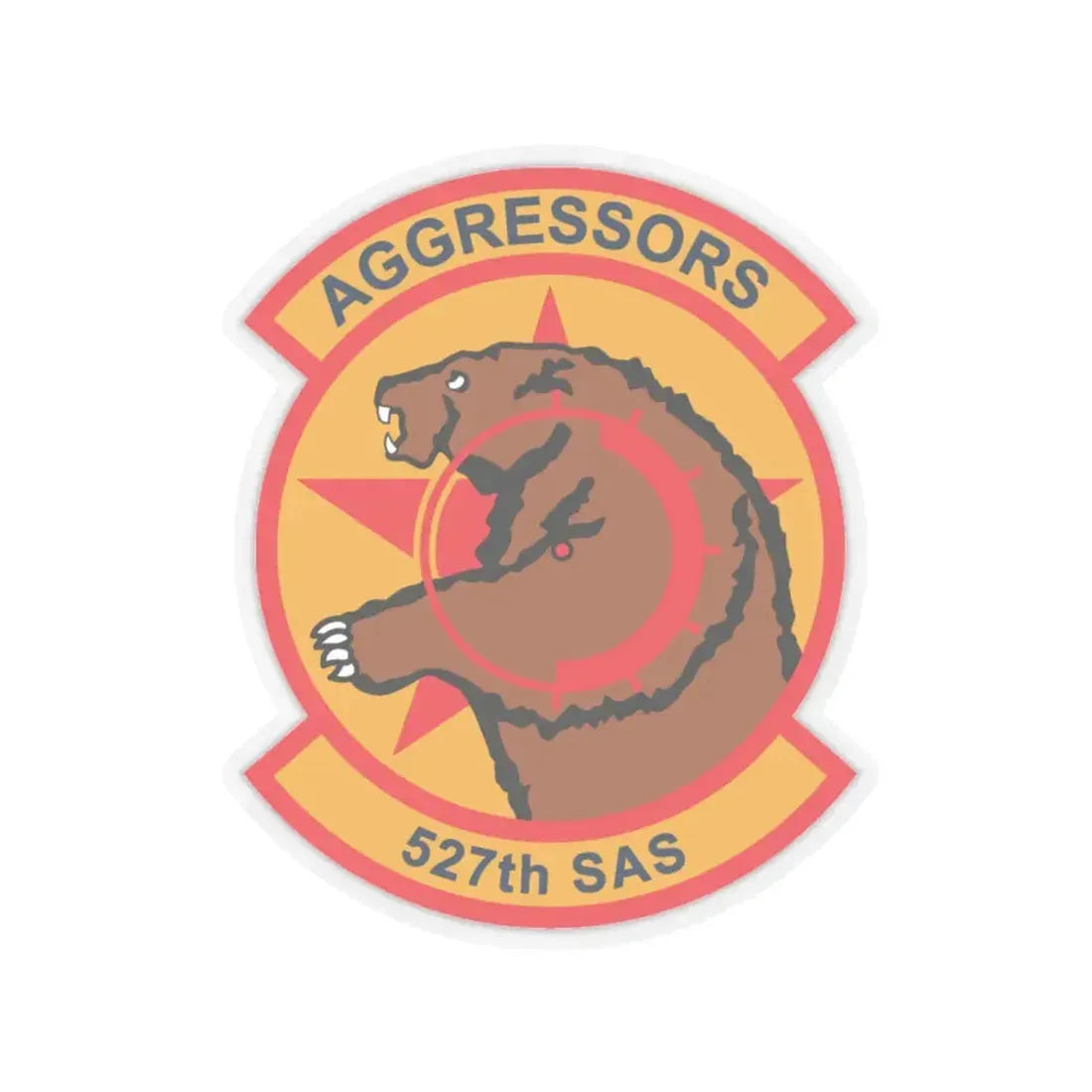 527TH SAS AGRESSORS (U.S. Air Force) STICKER Vinyl Kiss-Cut Decal 6 Inch Transparent - The Sticker Space