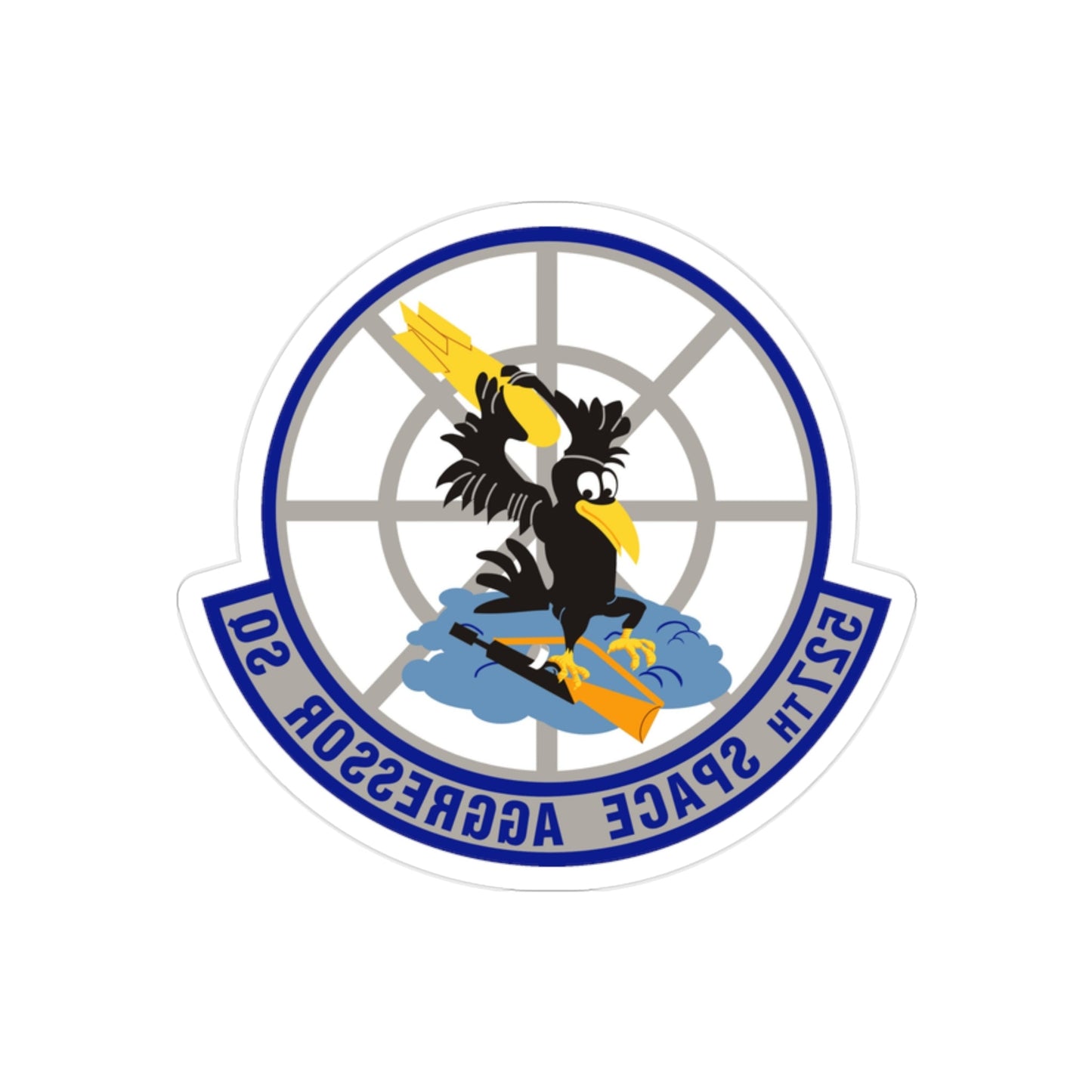 527th Space Aggressor Squadron (U.S. Air Force) REVERSE PRINT Transparent STICKER-2" × 2"-The Sticker Space