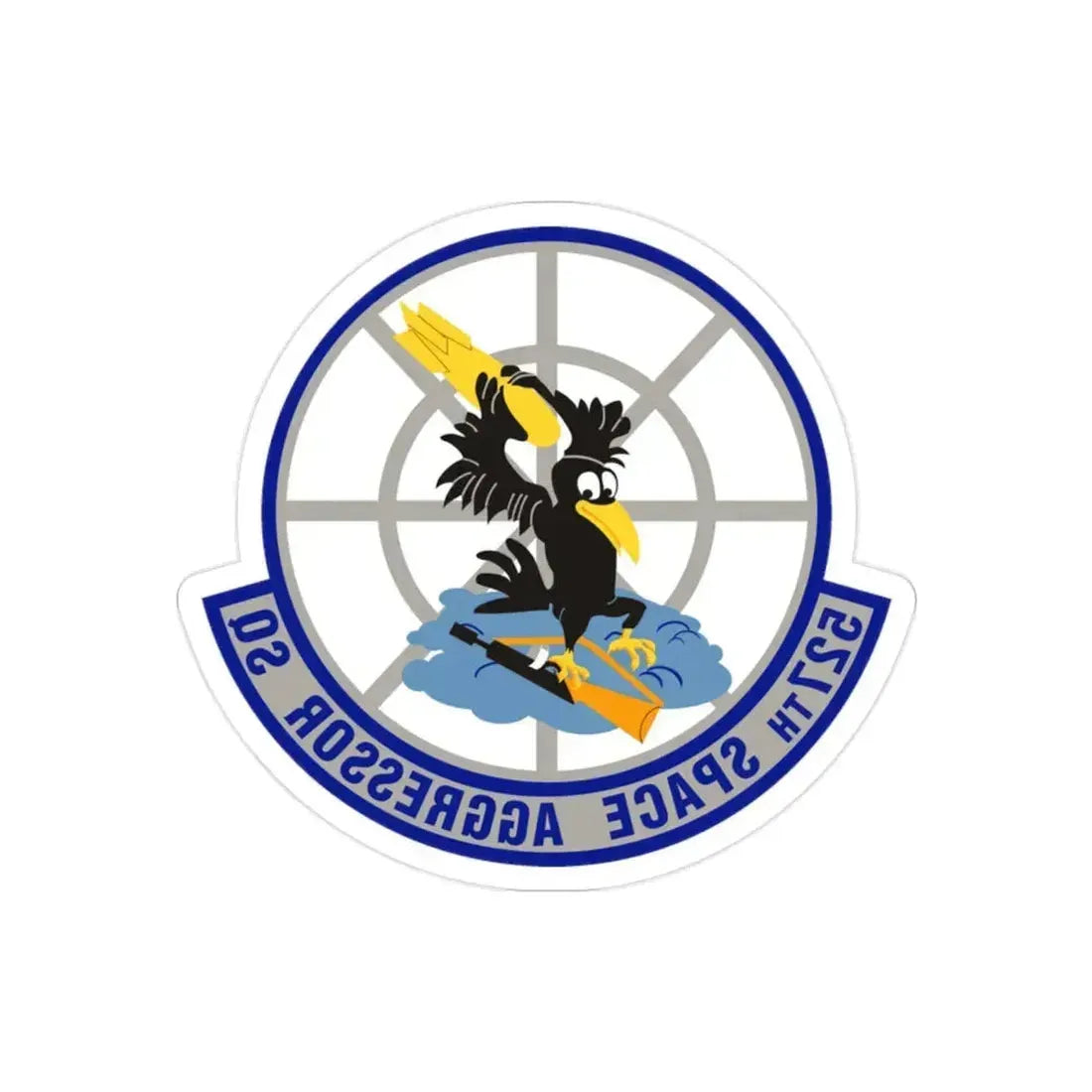 527th Space Aggressor Squadron (U.S. Air Force) REVERSE PRINT Transparent Die-Cut STICKER 2 Inch Die-Cut Transparent - The Sticker Space