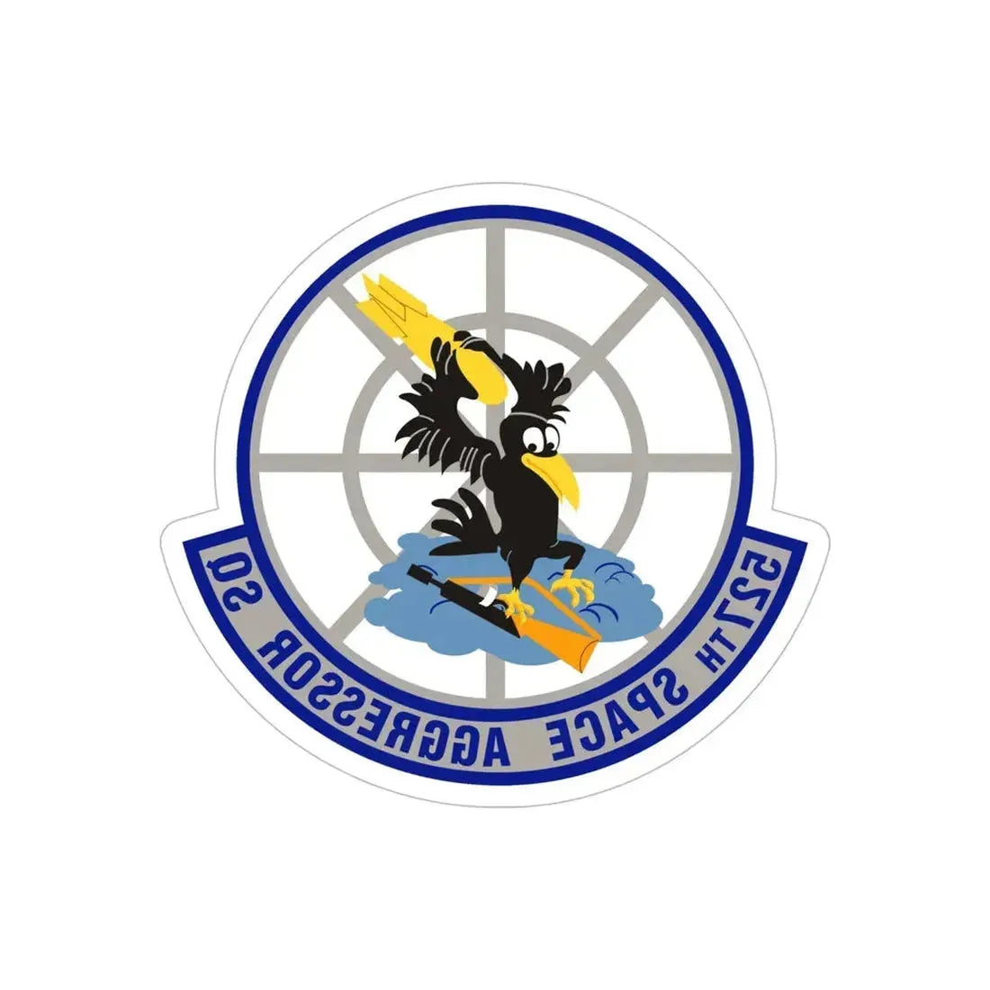 527th Space Aggressor Squadron (U.S. Air Force) REVERSE PRINT Transparent Die-Cut STICKER - The Sticker Space