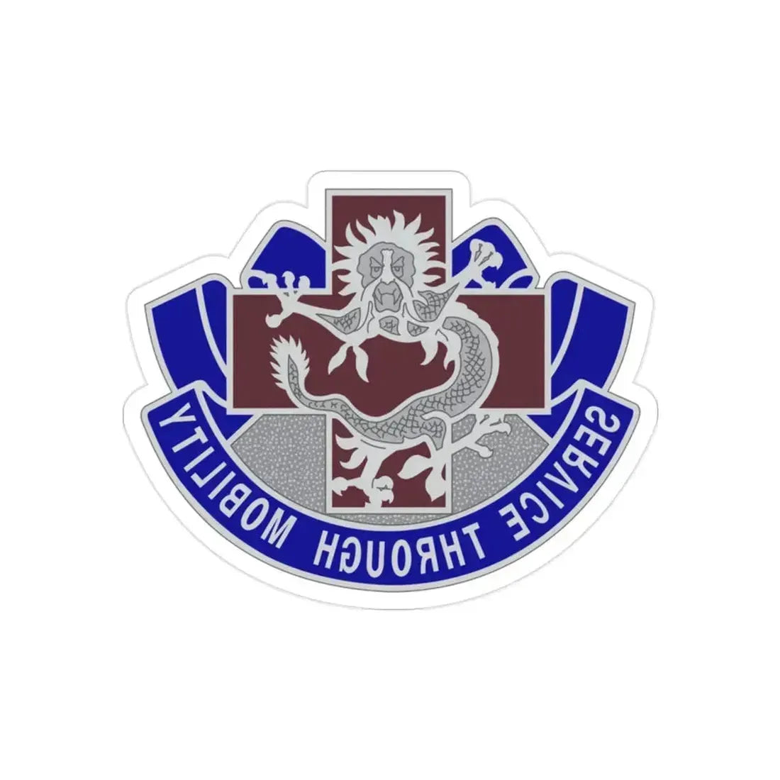 528 Field Hospital (U.S. Army) REVERSE PRINT Transparent Die-Cut STICKER 2 Inch Die-Cut Transparent - The Sticker Space