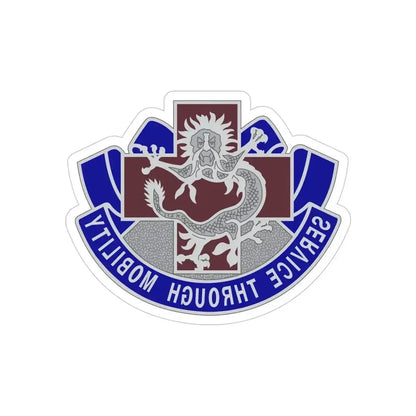 528 Field Hospital (U.S. Army) REVERSE PRINT Transparent Die-Cut STICKER 4 Inch Die-Cut Transparent - The Sticker Space