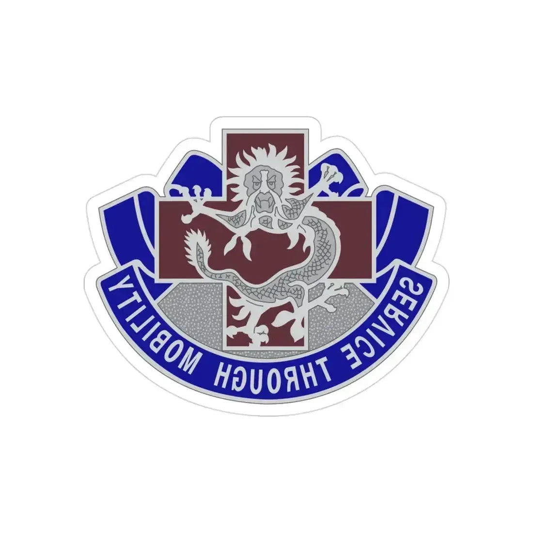 528 Field Hospital (U.S. Army) REVERSE PRINT Transparent Die-Cut STICKER - The Sticker Space