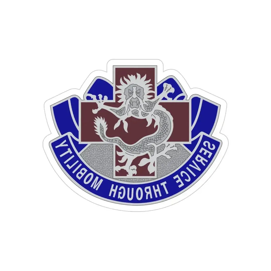 528 Field Hospital (U.S. Army) REVERSE PRINT Transparent Die-Cut STICKER - The Sticker Space