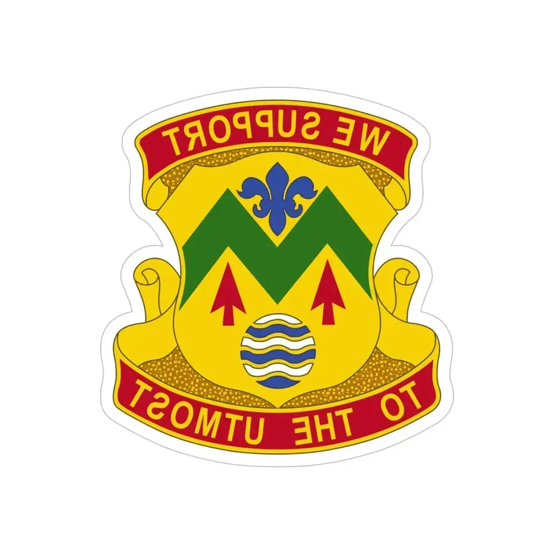 528 Sustainment Brigade (U.S. Army) REVERSE PRINT Transparent Die-Cut STICKER 5 Inch Die-Cut Transparent - The Sticker Space