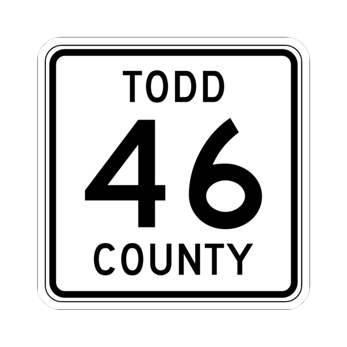 Todd County Route 46 (Minnesota) (Road Sign) STICKER Vinyl Kiss-Cut Decal