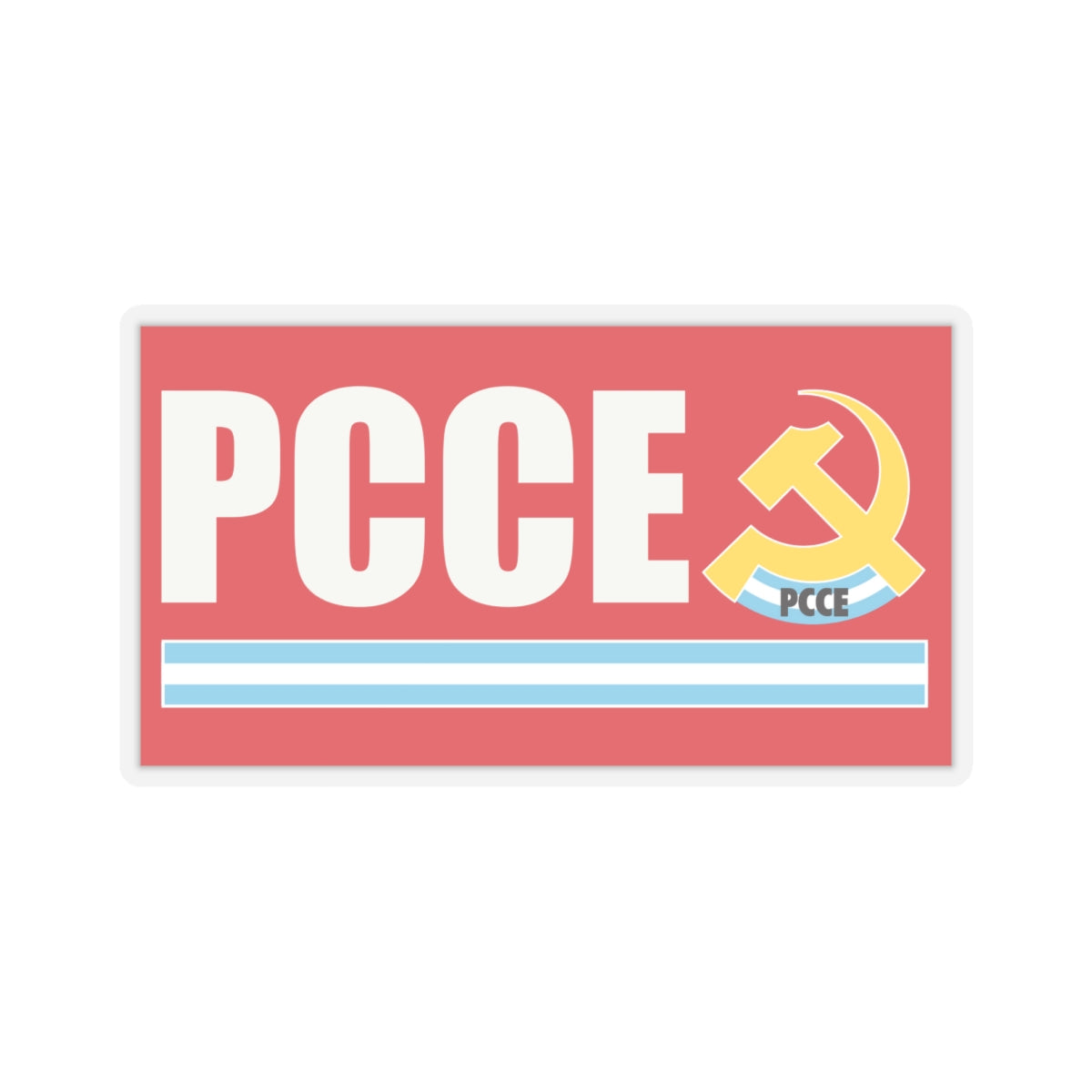 Flag of Communist Party Extraordinary Congress PCCE - STICKER Vinyl Kiss-Cut Decal