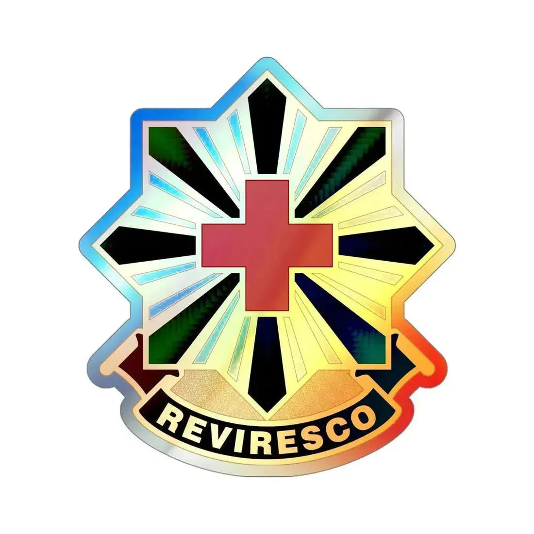 528th Hospital Center (U.S. Army) Holographic STICKER Die-Cut Vinyl Decal 4 Inch Holographic - The Sticker Space
