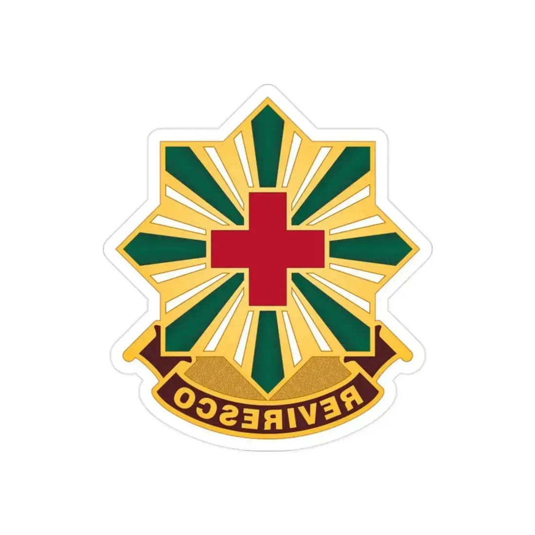 528th Hospital Center (U.S. Army) REVERSE PRINT Transparent Die-Cut STICKER 2 Inch Die-Cut Transparent - The Sticker Space