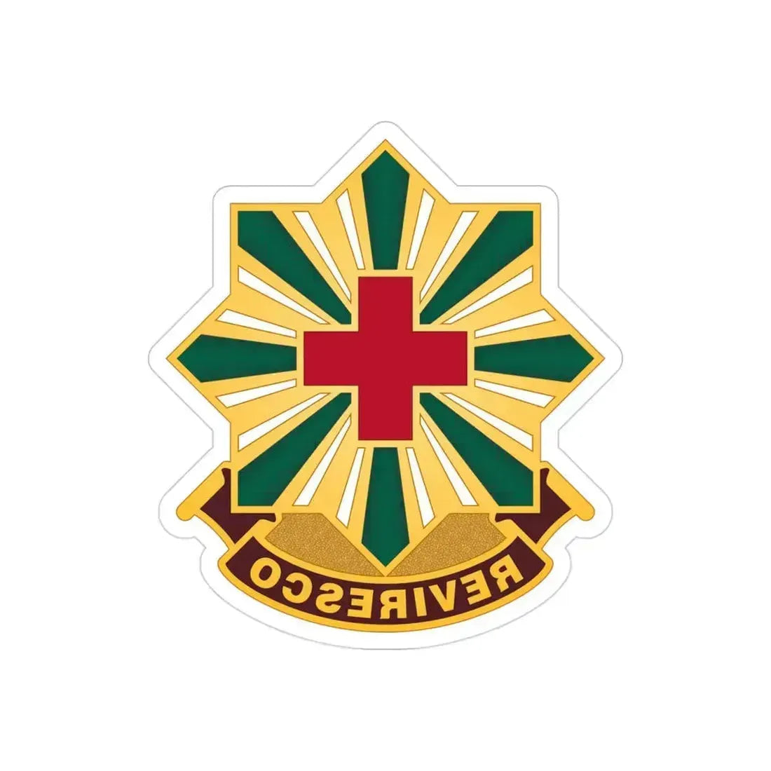 528th Hospital Center (U.S. Army) REVERSE PRINT Transparent Die-Cut STICKER 3 Inch Die-Cut Transparent - The Sticker Space
