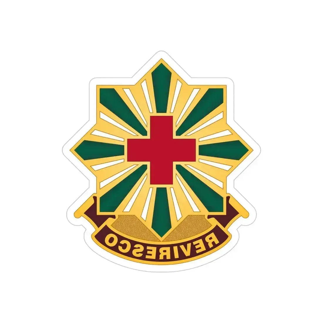 528th Hospital Center (U.S. Army) REVERSE PRINT Transparent Die-Cut STICKER 4 Inch Die-Cut Transparent - The Sticker Space