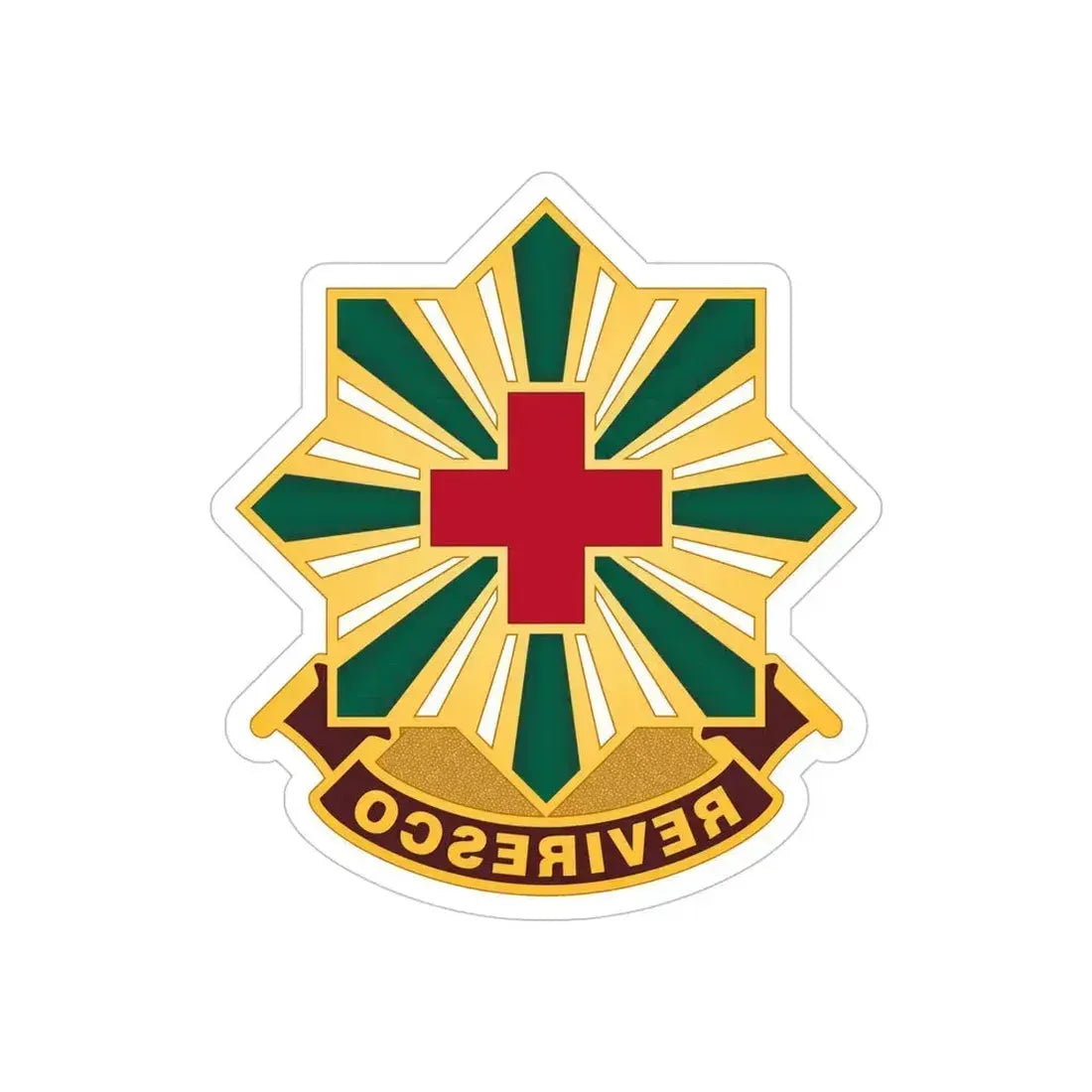528th Hospital Center (U.S. Army) REVERSE PRINT Transparent Die-Cut STICKER 5 Inch Die-Cut Transparent - The Sticker Space