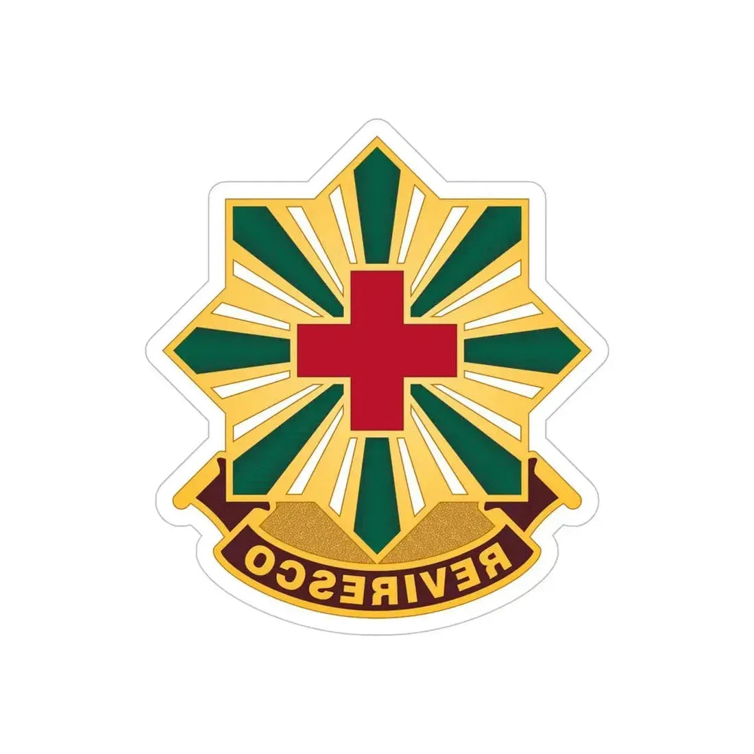 528th Hospital Center (U.S. Army) REVERSE PRINT Transparent Die-Cut STICKER - The Sticker Space