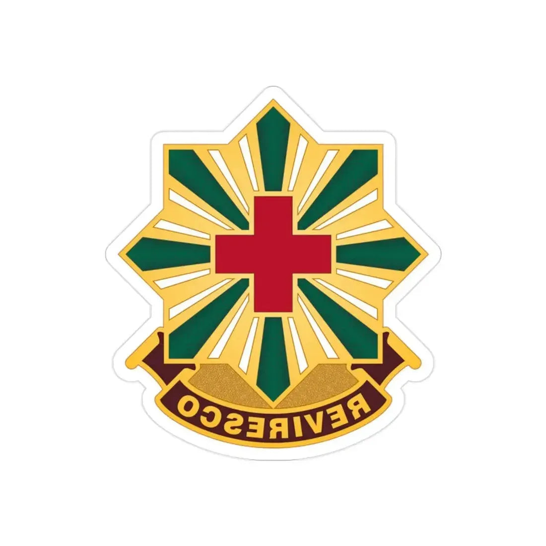 528th Hospital Center (U.S. Army) REVERSE PRINT Transparent Die-Cut STICKER - The Sticker Space