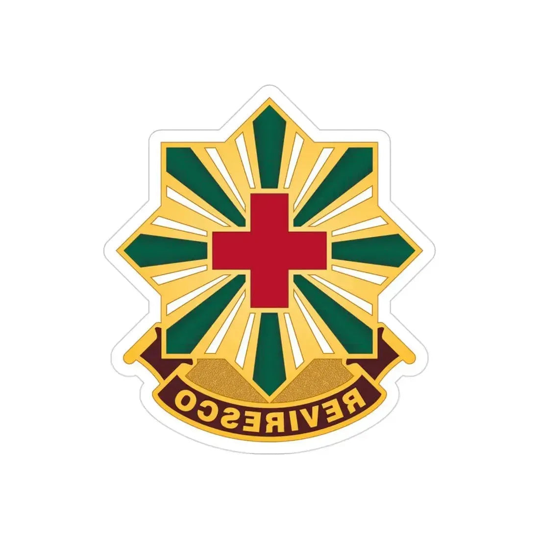 528th Hospital Center (U.S. Army) REVERSE PRINT Transparent Die-Cut STICKER - The Sticker Space
