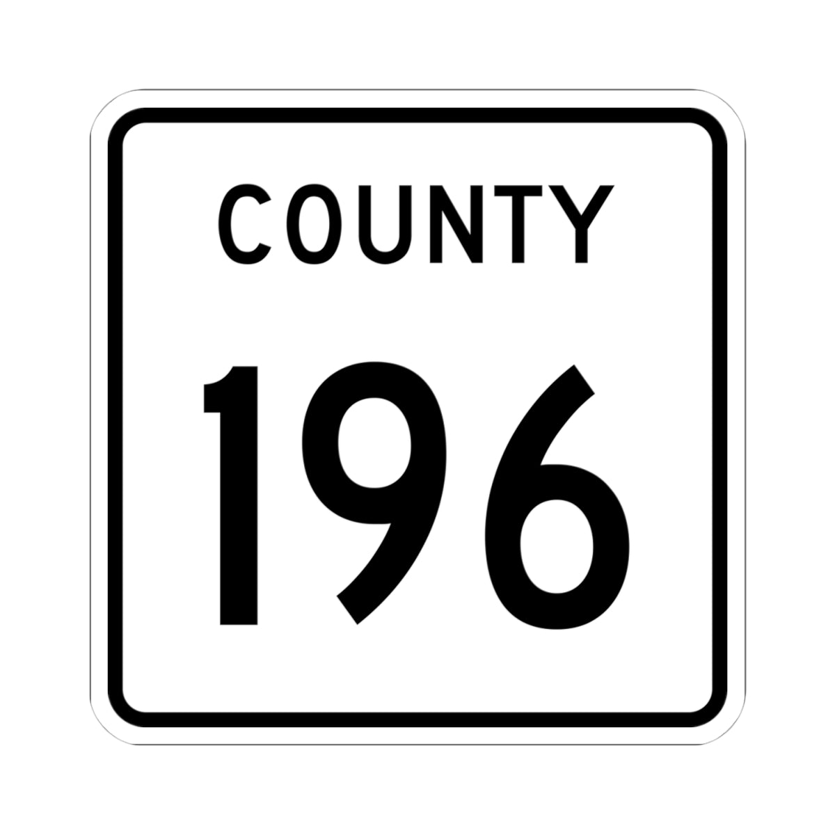 County 196 square (Minnesota) (Road Sign) STICKER Vinyl Kiss-Cut Decal