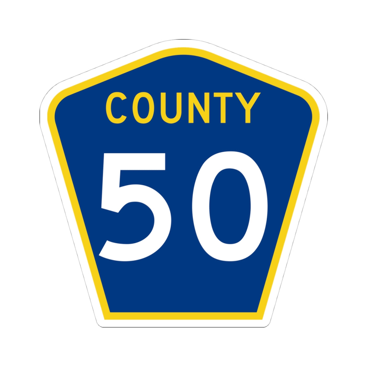 County 50 MN (Minnesota) (Road Sign) STICKER Vinyl Kiss-Cut Decal