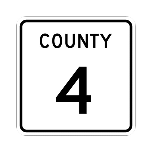 County 4 square (Minnesota) (Road Sign) STICKER Vinyl Kiss-Cut Decal