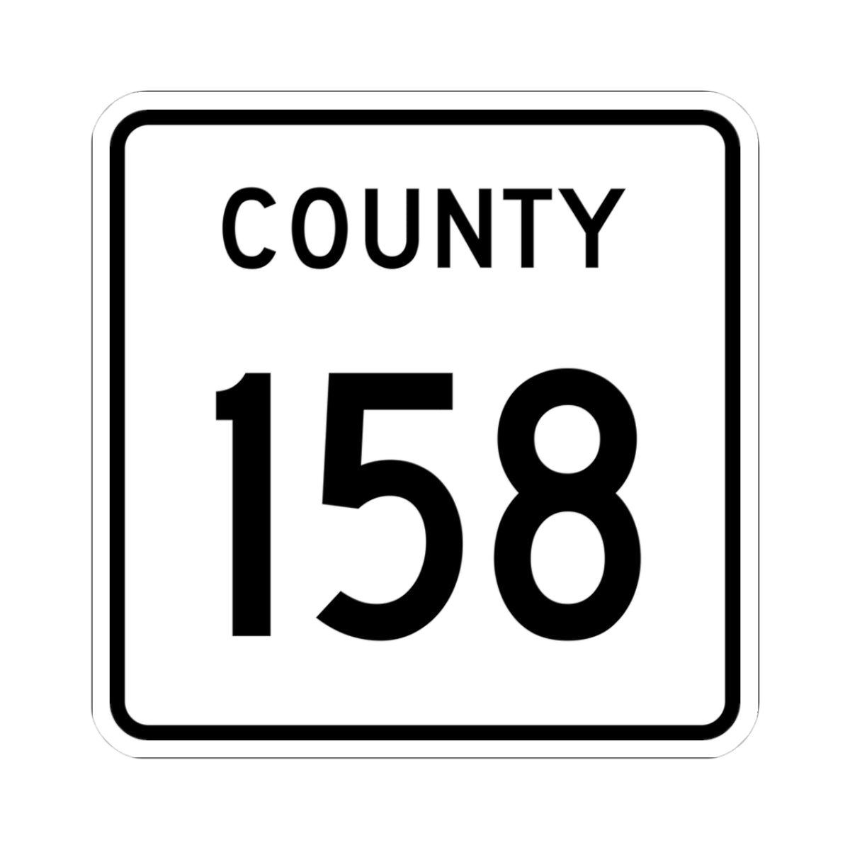County 158 square (Minnesota) (Road Sign) STICKER Vinyl Kiss-Cut Decal