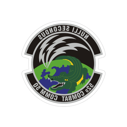 52d Combat Communications Squadron (U.S. Air Force) REVERSE PRINT Transparent STICKER-3" × 3"-The Sticker Space