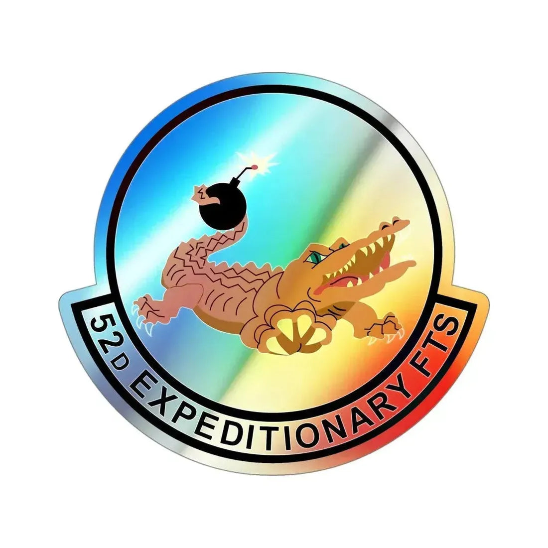 52d Expeditionary Flying Training Squadron (U.S. Air Force) Holographic STICKER Die-Cut Vinyl Decal 4 Inch Holographic - The Sticker Space