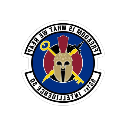 531 Intelligence Squadron ACC (U.S. Air Force) REVERSE PRINT Transparent Die-Cut STICKER 5 Inch Die-Cut Transparent - The Sticker Space