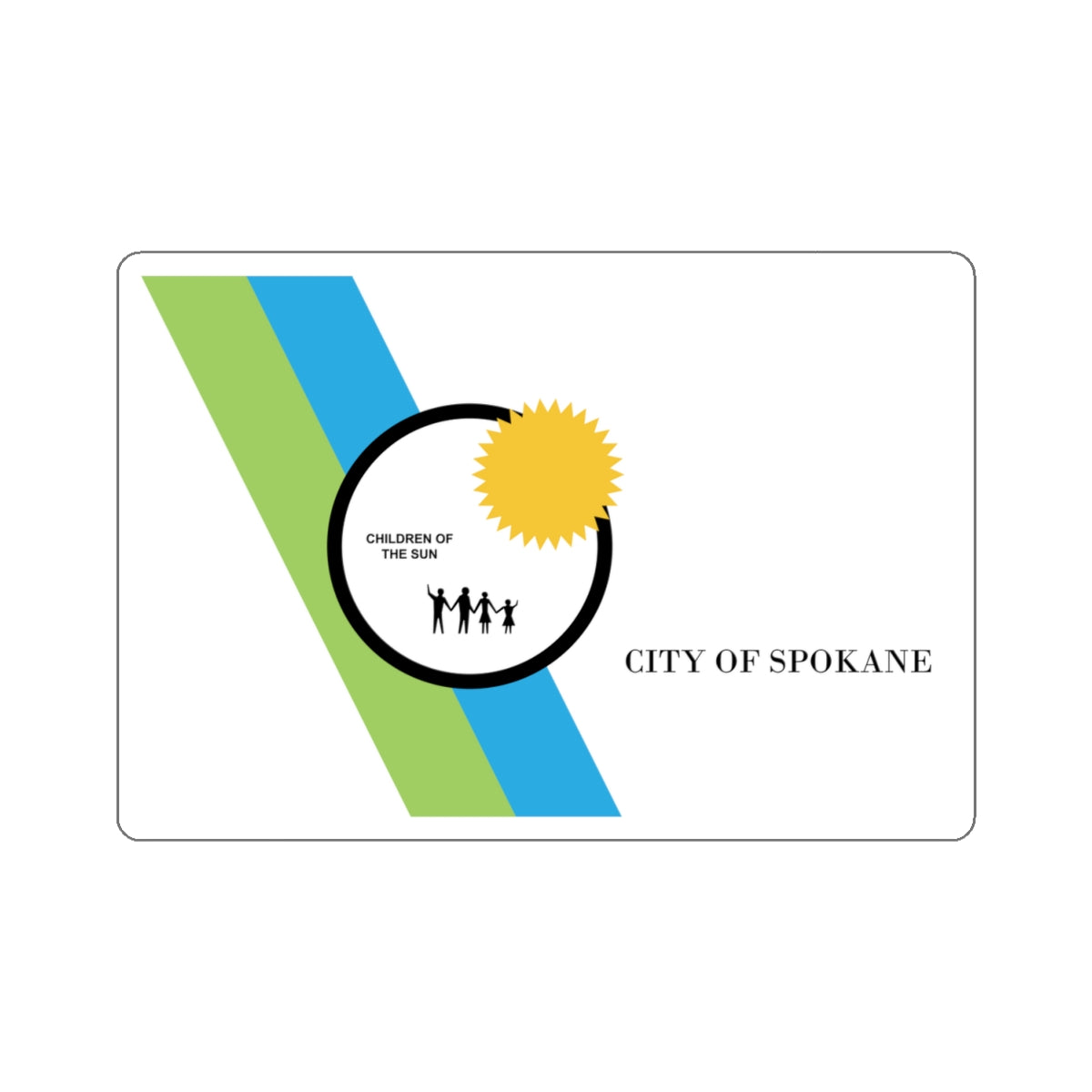 Flag of Spokane, Washington - STICKER Vinyl Kiss-Cut Decal