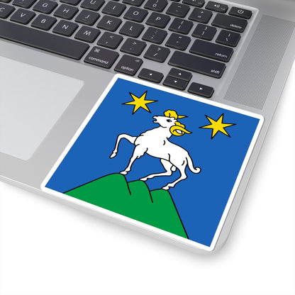 CHE Herens District Flag (Switzerland) STICKER Vinyl Kiss-Cut Decal