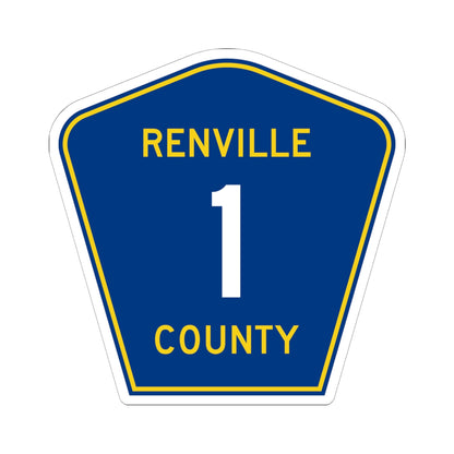 Renville County 1 MN (Minnesota) (Road Sign) STICKER Vinyl Kiss-Cut Decal