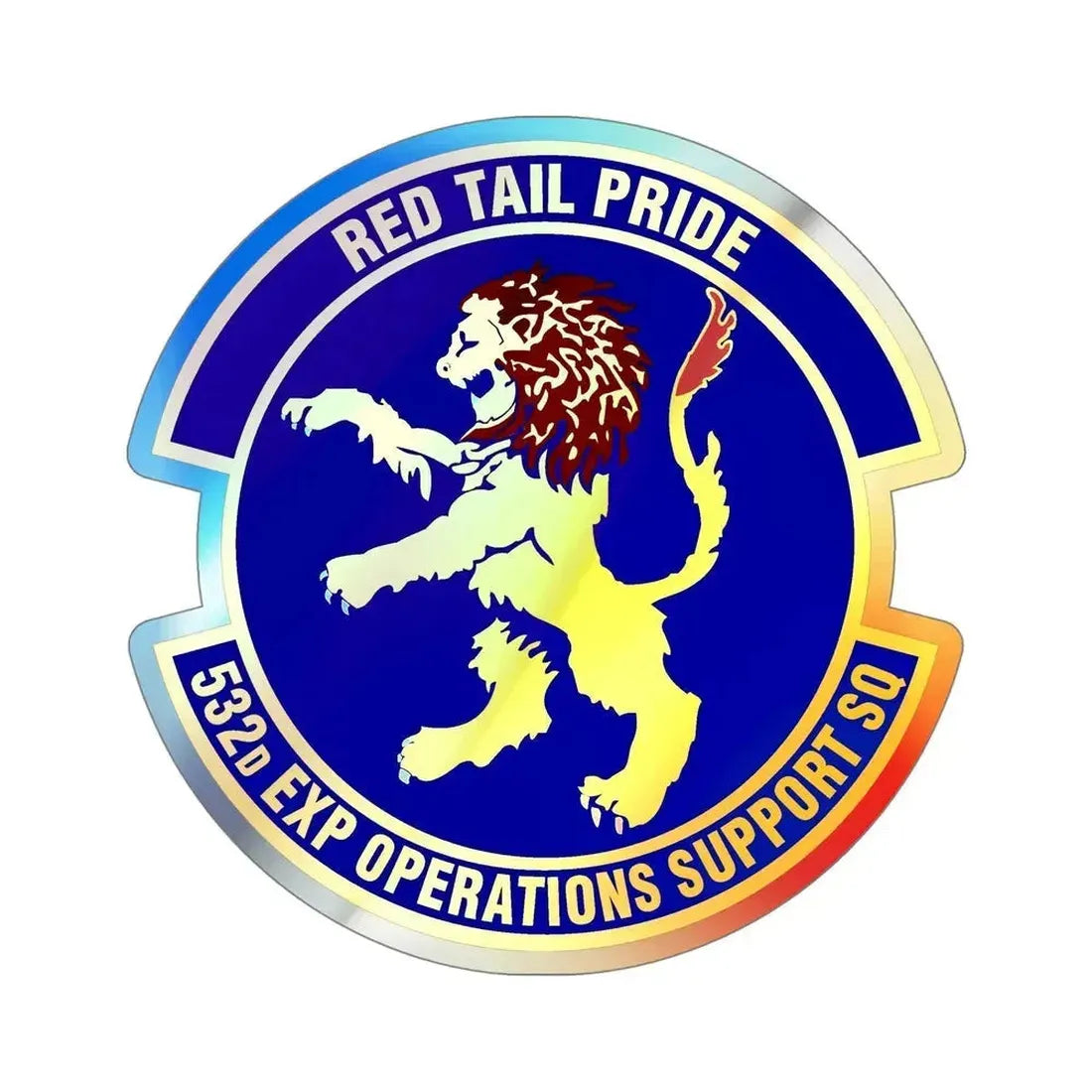 532d Expeditionary Operations Support Squadron (U.S. Air Force) Holographic STICKER Die-Cut Vinyl Decal 5 Inch Holographic - The Sticker Space